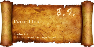 Born Ilma névjegykártya